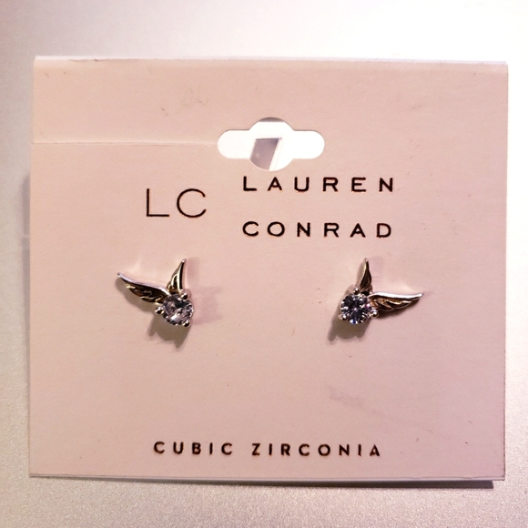 LC Lauren Conrad Jewelry - Lauren Conrad cubic zirconia, Angel wing earrings